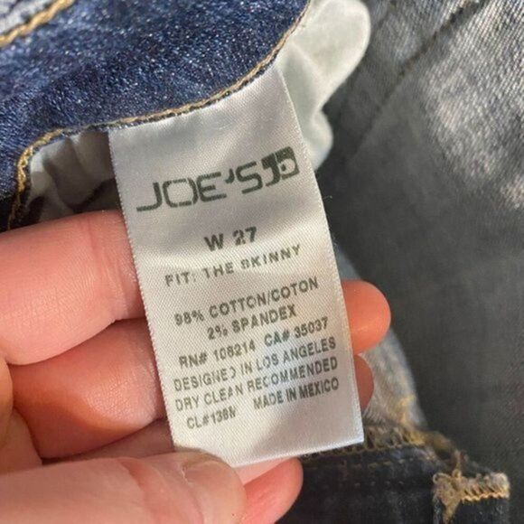 Joe's Jeans Kelly Distressed Medium Wash Blue Denim The Skinny Jeans Size 27 - Picture 9 of 13